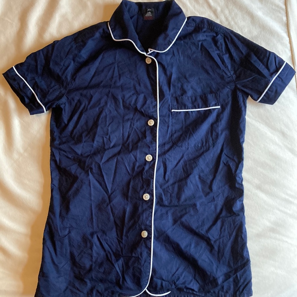 J. Crew Blue Pajama Top XXS 100% cotton